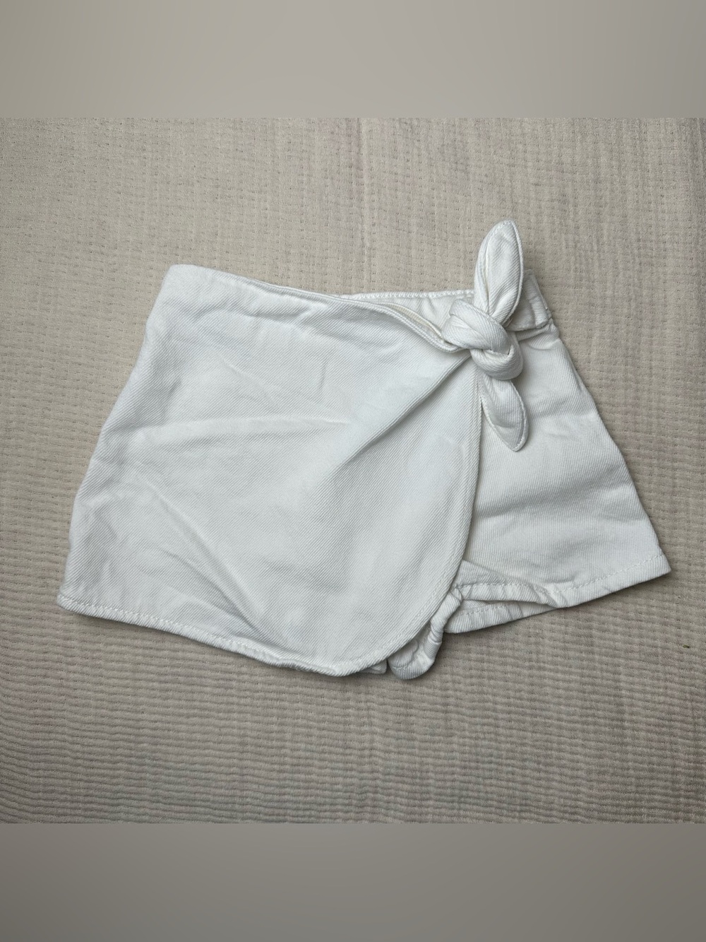 Zara Girls White Wrap Skort Tie Front Shorts Size 6 Years